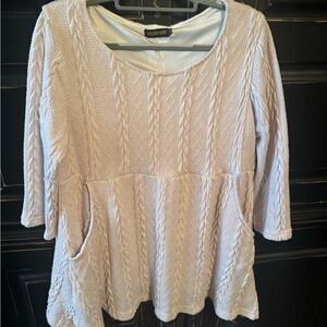 Reborn Soft Cream Cable Knit Hoodie